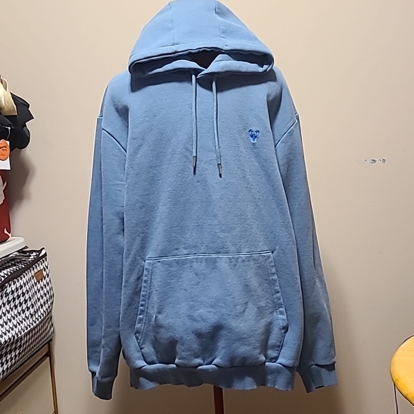 Blue Hooded Sweatshirt with Kangaroo Pocket - Picture 1 of 4